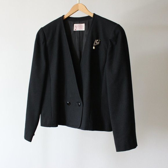 Vintage 70's Pendleton Black Wool Blazer - Picture 1 of 8